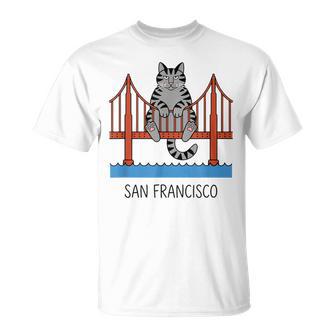 サンフランシスコ キャット ゴールデンゲートブリッジ 本 恋人 Tシャツ - Kawaiitshirt