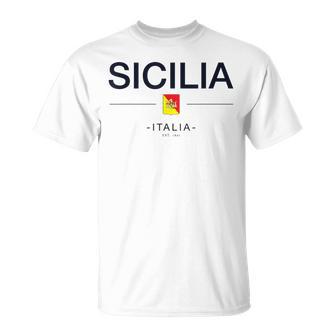 シチリア家族旅行 イタリア国旗 イタリアギフト シチリア島 Tシャツ - Kawaiitshirt