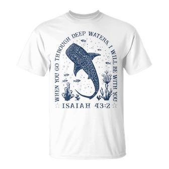 ジンベイザメ イザヤ 43 2 オーシャン 聖書 詩 アート 背面 Tシャツ - Kawaiitshirt