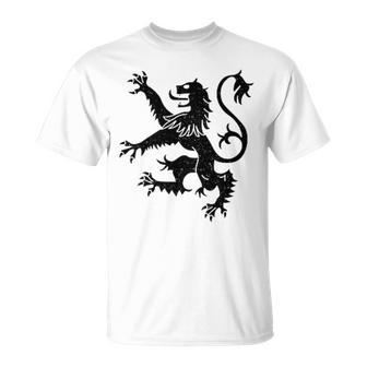 スコットランドライオンランパントシンボル ブラック Tシャツ - Kawaiitshirt