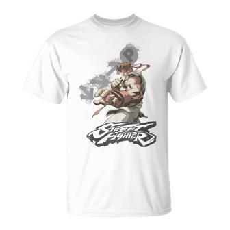 ストリートファイター リュウ ポートレート 火の玉 壮大な対決 ゲーマー Tシャツ - Kawaiitshirt