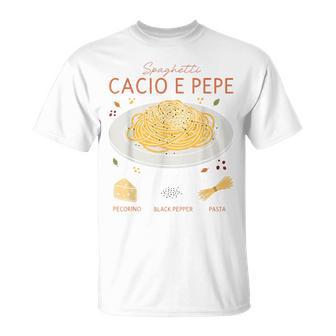 スパゲッティ カシオ エ ペペ 伝統的なイタリア料理 レシピ ティー Tシャツ - Kawaiitshirt