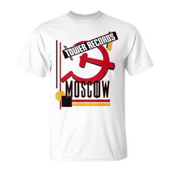 タワーレコード モスクワ レトロ ヴィンテージ 音楽 Tシャツ - Kawaiitshirt