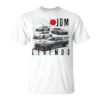 バックプリント ディストレス Jdm レジェンド レースカー 日本国旗 ギフト Tシャツ - Kawaiitshirt
