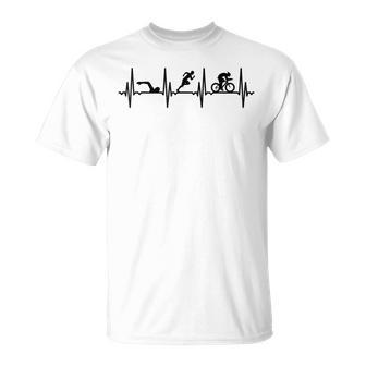 トライアスロンecgハートラインデザイン 頑張るトライアスリートのために Tシャツ - Kawaiitshirt