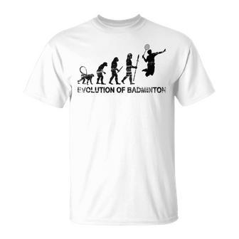 バドミントン選手の進化 Tシャツ - Kawaiitshirt