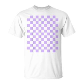 パープルラベンダーチェッカーボード Tシャツ - Kawaiitshirt