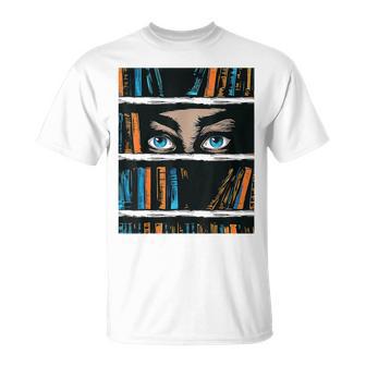 ブックガールアートアイズグラフィック Tシャツ - Kawaiitshirt