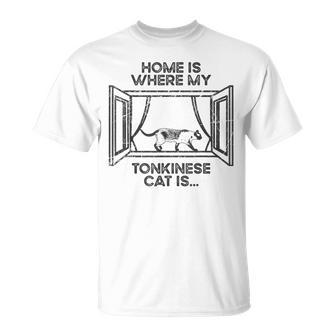 ホーム・ホウェア・マイ・キャット・イズ-ママ・ダッド・トンキニーズ・キャット Tシャツ - Kawaiitshirt
