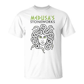 メドゥーサの石造物 面白いギリシャ神話 Tシャツ - Kawaiitshirt