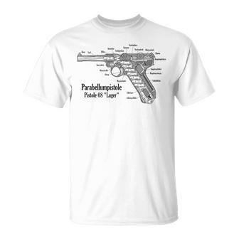 ルガーピストル Ww2 ドイツ軍 P08 断面図 Tシャツ - Kawaiitshirt