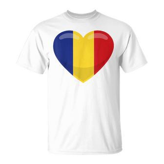 ルーマニアハートルーマニア国旗 Tシャツ - Kawaiitshirt