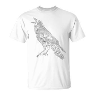 レイヴン カラス 動物愛好家 鳥 モチーフアート Tシャツ - Kawaiitshirt