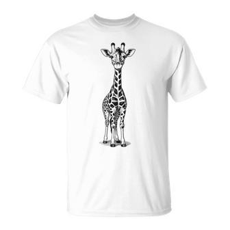 ヴィンテージ キリン ミニマリスト ラインアート Tシャツ - Kawaiitshirt