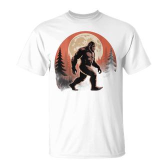 バックプリント ヴィンテージ レトロ ビッグフット 月 ビッグフット Tシャツ - Kawaiitshirt