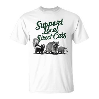 地元のストリートキャットをサポート アライグマ スカンク ポッサム Tシャツ - Kawaiitshirt