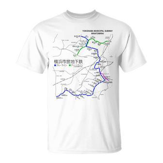 横浜市電鉄線鉄道おみやげ路線図 Tシャツ - Kawaiitshirt