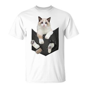 猫好き ラグドール 猫 ポケット入り Tシャツ - Kawaiitshirt