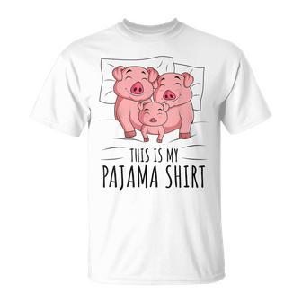 眠っている豚が大好きな豚のパジャマ。 Tシャツ - Kawaiitshirt