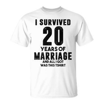 結婚20周年記念 カップル 妻 夫 裏面 Tシャツ - Kawaiitshirt