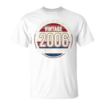 裏面 ヴィンテージ 20 誕生日 デコレーション メンズ 20歳 2006 20歳 Tシャツ - Kawaiitshirt