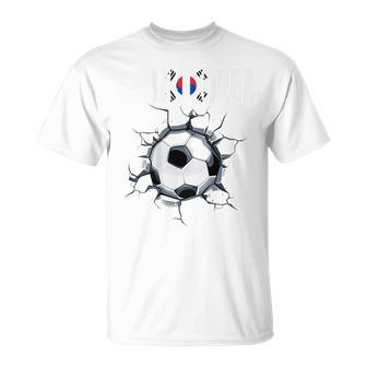 韓国サッカーファン 韓国フットボール ひび割れた壁 Tシャツ - Kawaiitshirt