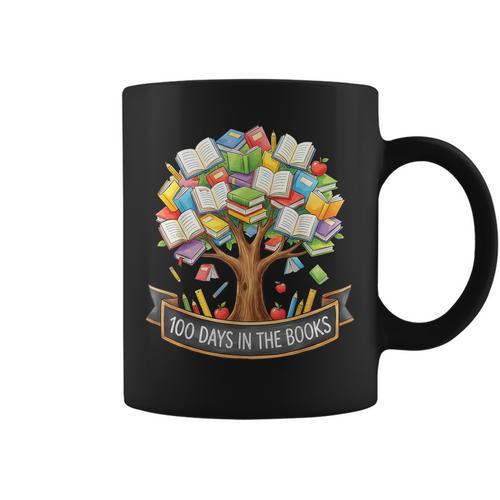 100 Days Of School In The Books Librarian Reading Teacher Graphic Print Coffee Mug - Bookorys AU