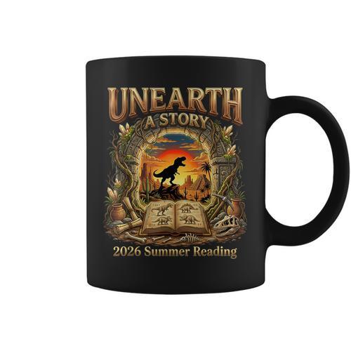 2026 Summer Reading Dinosaur Unearth A Story Book Lover Graphic Print Coffee Mug - Bookorys CA