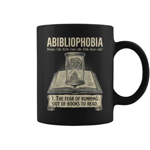 Abibliophobia Reading Bookworm Books Reader Graphic Print Coffee Mug - Bookorys UK