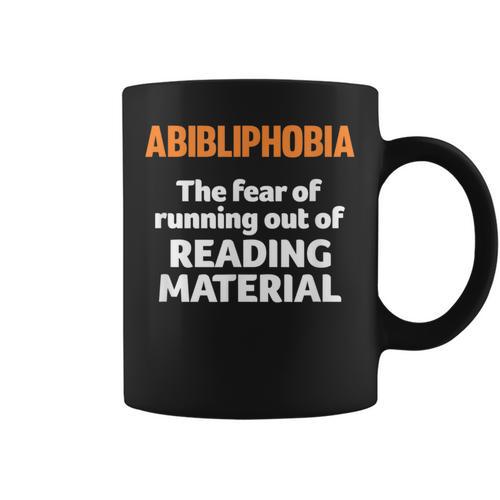 Abibliophobia Reading Bookworm Teacher Librarian Book Reader Graphic Print Coffee Mug - Bookorys UK