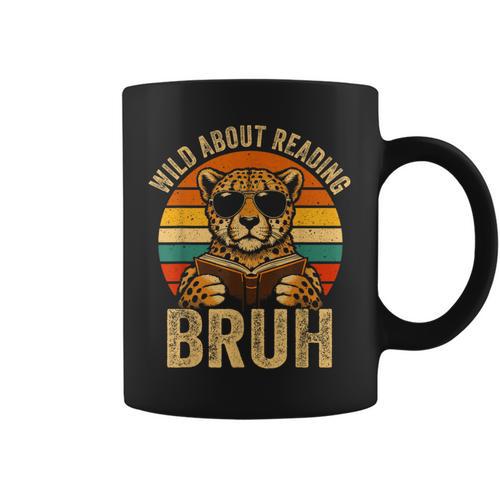 Animal Print Clothes Wild About Reading Bruh Kids Book Lover Graphic Print Coffee Mug - Bookorys UK