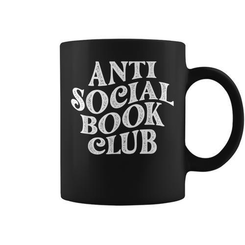 Anti Social Book Club Book Lover Reading Bookworm Reader Graphic Print Coffee Mug - Bookorys