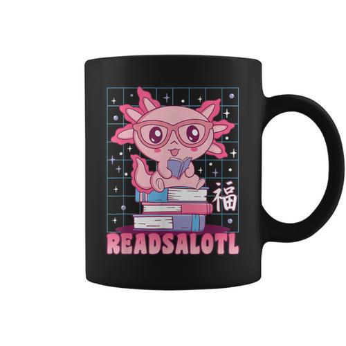 Axolotl Books Readsalotl Reading Bookworm Boys Girls Kids Graphic Print Coffee Mug - Bookorys