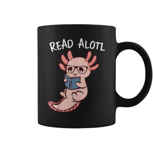 Axolotl Reading a Book Read Alotl Books Axolotl Book Graphic Print Coffee Mug - Bookorys