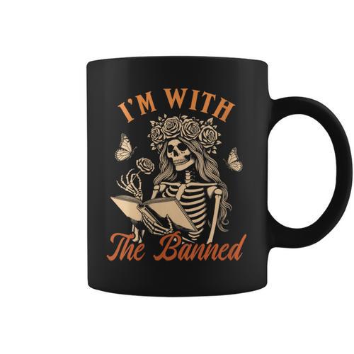 Banned Book Reading Squad Bookish I'm With The Banned Graphic Print Coffee Mug - Bookorys CA