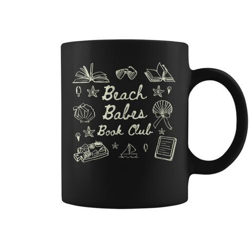 Beach Babes Book Club Coastal Book Club Graphic Print Coffee Mug - Bookorys