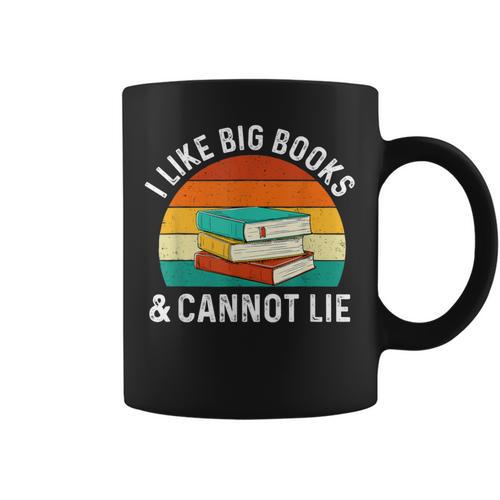 I Like Big Books & Cannot Lie Reading Bookworm Reader Graphic Print Coffee Mug - Bookorys UK
