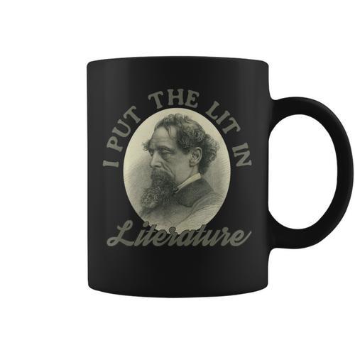 Book Club I Put The Lit In Literature Charles Dickens Graphic Print Coffee Mug - Bookorys UK