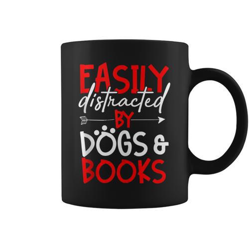 Book Dog Lover Reading Library Librarian Graphic Print Coffee Mug - Bookorys DE