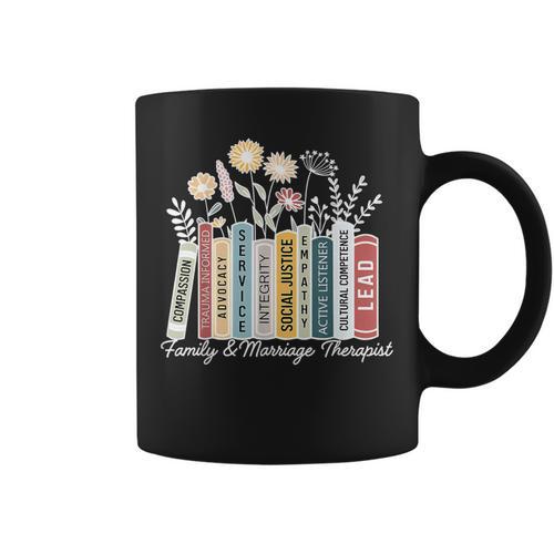 Book Flower Marriage Family Therapist Counseling Therapy Graphic Print Coffee Mug - Bookorys