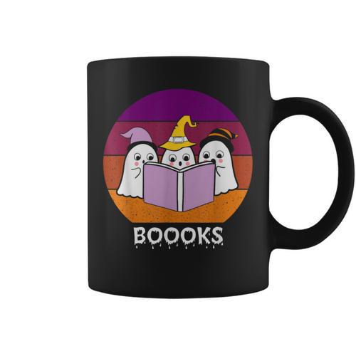 Book Ghost Reading Halloween Teacher For Men Women Graphic Print Coffee Mug - Bookorys