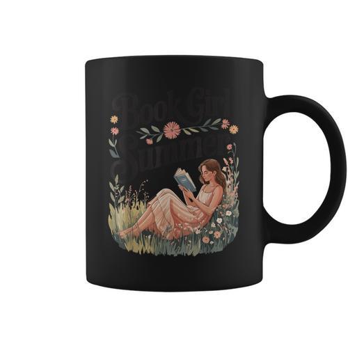 Book Girl Summer Vacation Bookworm Beach Girly Graphic Print Coffee Mug - Bookorys