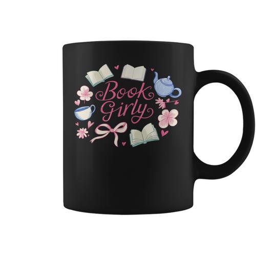 Book Girly Aesthetic For Coquette Book Lover And Reader Graphic Print Coffee Mug - Bookorys