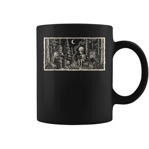 Book Lover Cryptid Book Club Meme Bigfoot Alien Reader Graphic Print Coffee Mug - Bookorys AU