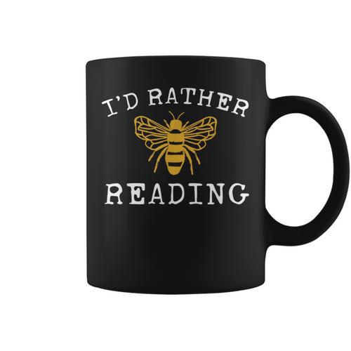 Book Lover I'd Rather Bee Reading Teacher Librarian Graphic Print Coffee Mug - Bookorys AU