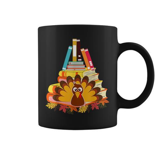 Book Lover Turkey Day Thankful Holiday Thanksgiving Day Graphic Print Coffee Mug - Bookorys