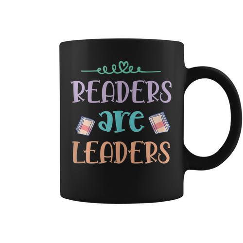 Book Lovers Shirt Reading Lover Shirt Readers Are Leaders Graphic Print Coffee Mug - Bookorys