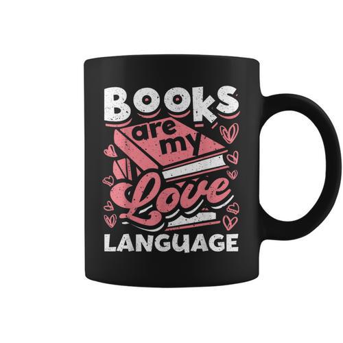 Book Lovers Valentines Day Books Are My Love Language Graphic Print Coffee Mug - Bookorys