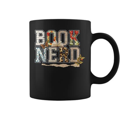 Book Nerd Vintage Floral Aesthetic Leopard Print Graphic Print Coffee Mug - Bookorys UK