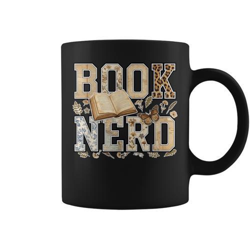 Book Nerd Vintage Floral Booktrovert Reading Lover Bookish Graphic Print Coffee Mug - Bookorys